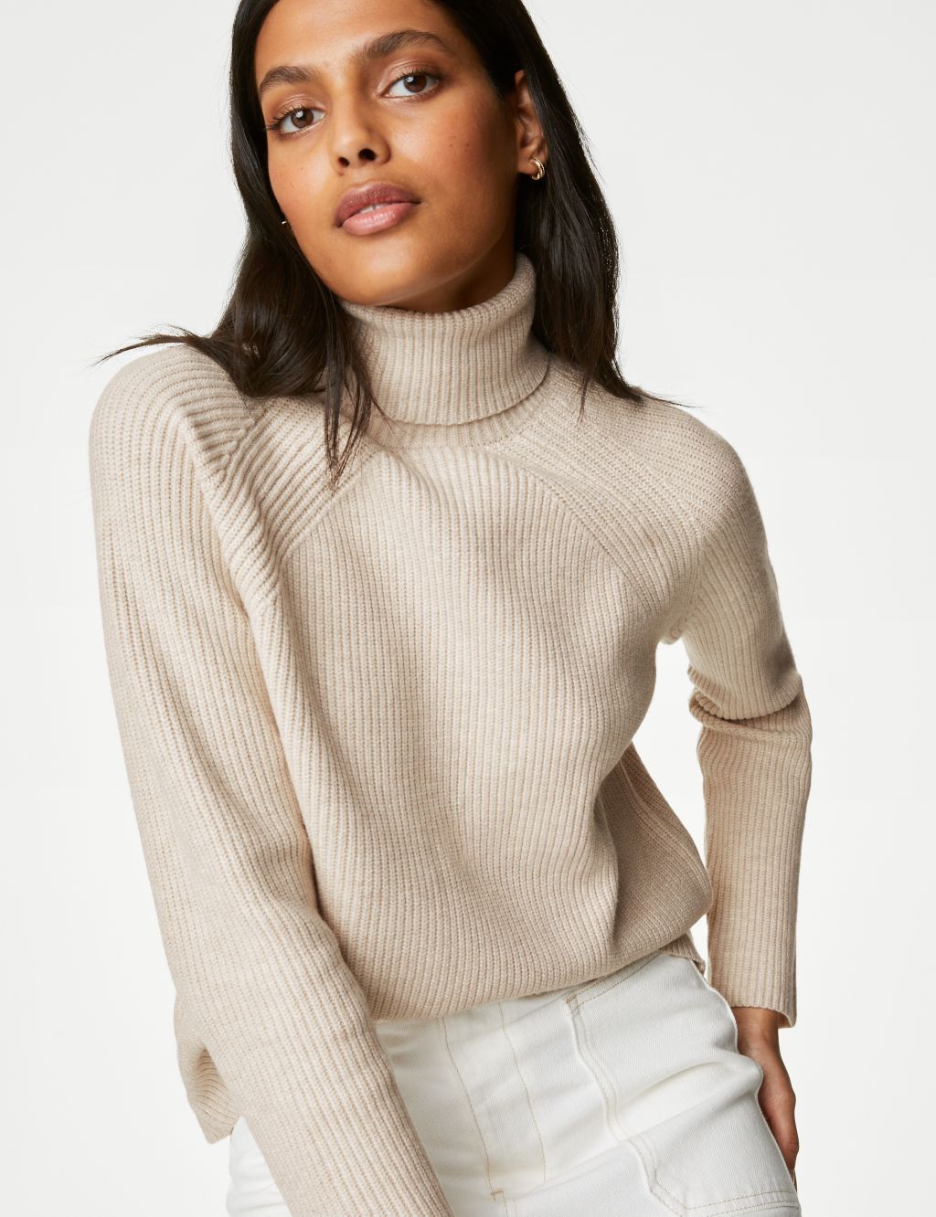 Soft Touch Ribbed Roll Neck Jumper image 3
