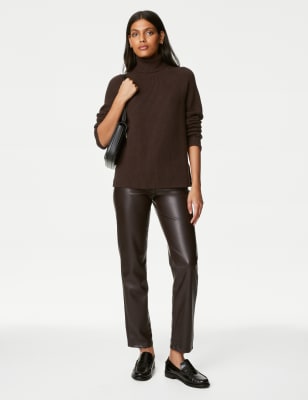 

Womens M&S Collection Soft Touch Ribbed Roll Neck Jumper - Bitter Chocolate, Bitter Chocolate