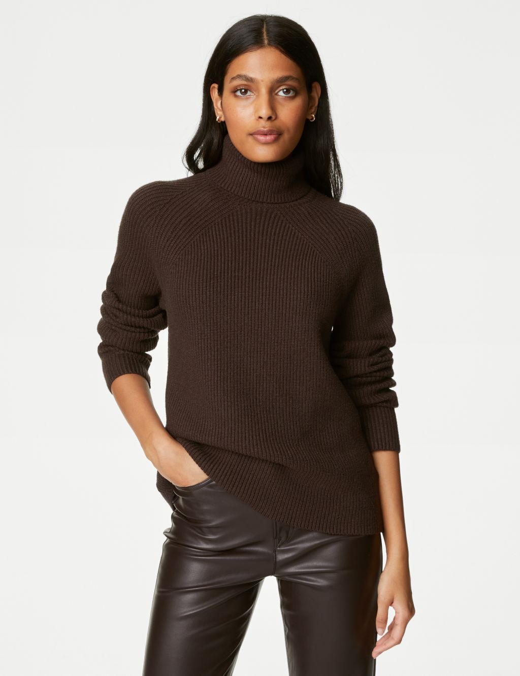 Soft Touch Ribbed Roll Neck Jumper image 3