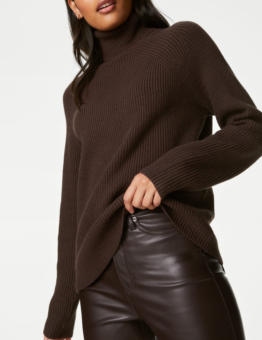Soft Touch Ribbed Roll Neck Jumper image 4