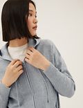 Soft Touch Textured Relaxed Zip Up Hoodie
