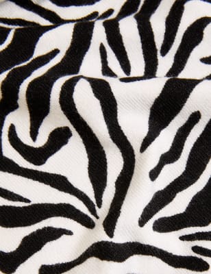 

Womens M&S Collection Animal Print Crew Neck Knitted Top - Cream Mix, Cream Mix