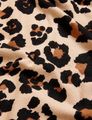 

Womens M&S Collection Animal Print Crew Neck Knitted Top - Natural Mix, Natural Mix