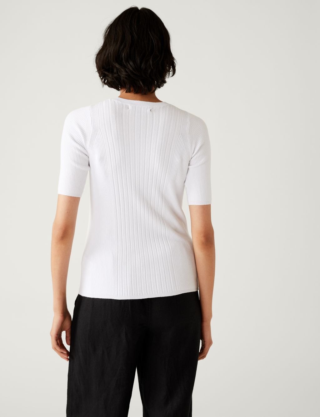 Ribbed Crew Neck Knitted Top image 6