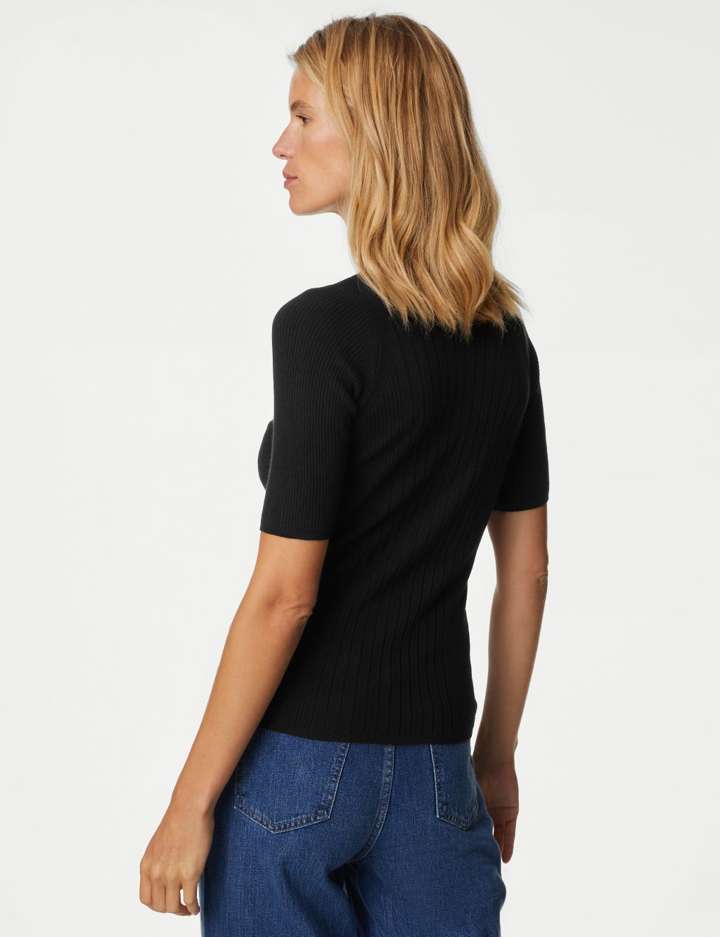 Ribbed Crew Neck Knitted Top image 5