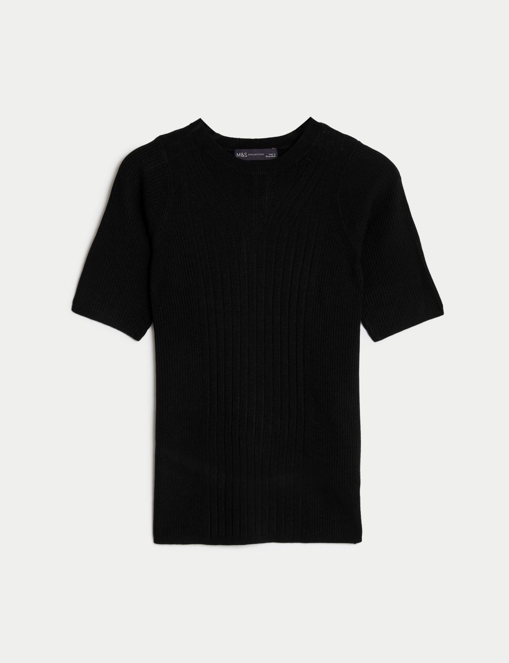 Ribbed Crew Neck Knitted Top image 2