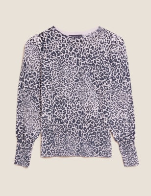 Marks and spencer sale pink leopard print jumper