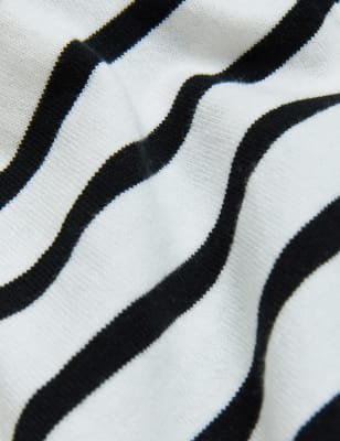 

Womens M&S Collection Cotton Rich Striped Knitted Top - Cream Mix, Cream Mix