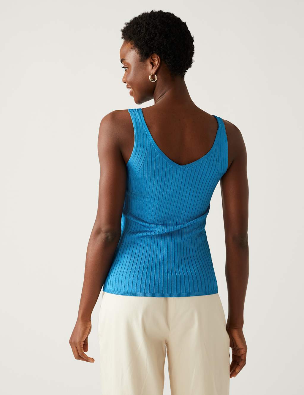 Ribbed V-Neck Knitted Vest image 4