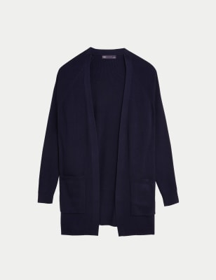 

Womens M&S Collection Ribbed Edge to Edge Longline Cardigan - Navy, Navy