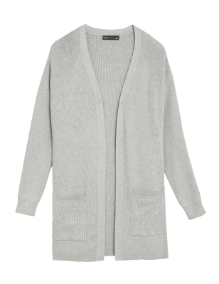 

Womens M&S Collection Ribbed Edge to Edge Longline Cardigan - Light Grey, Light Grey