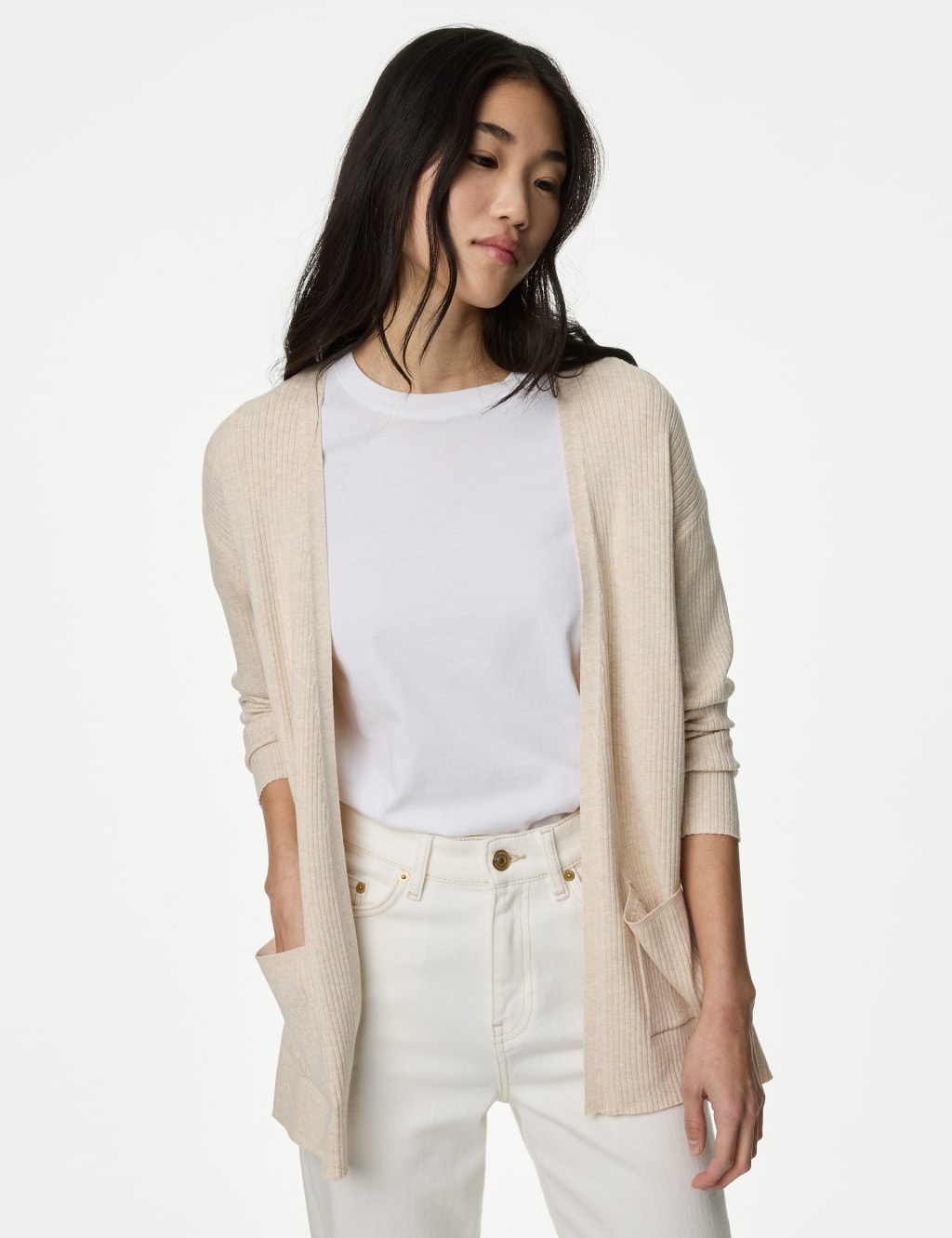 Ribbed Edge to Edge Longline Cardigan