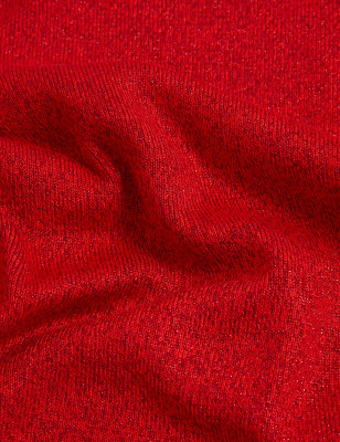 

Womens M&S Collection Sparkly Funnel Neck Jumper - Tomato, Tomato