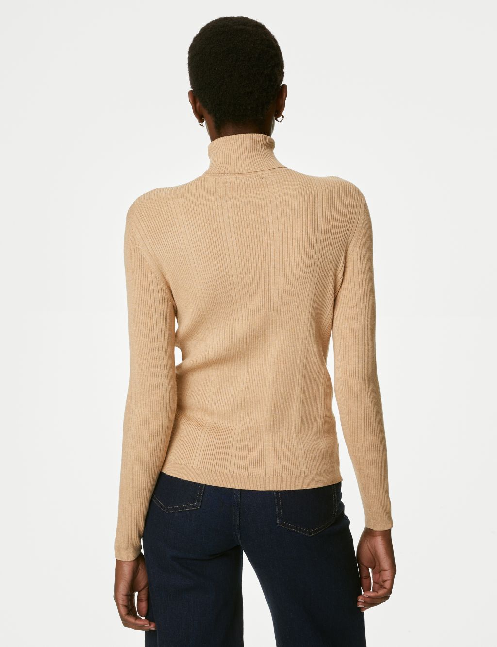 Ribbed Roll Neck Knitted Top image 5
