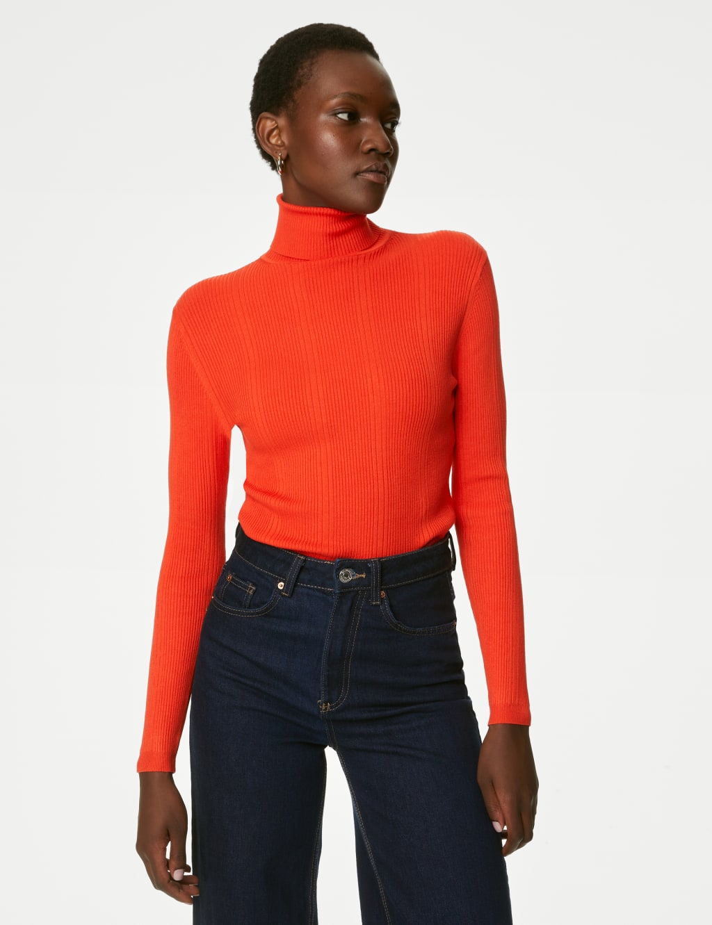 Orange roll neck top Clearance