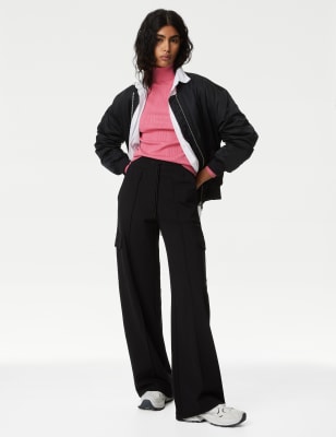

M&S Collection Top de punto acanalado con cuello vueltoWomens - Bright Rose, Bright Rose