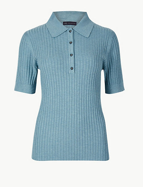 Ribbed Short Sleeve Jumper | M&S Collection | M&S
