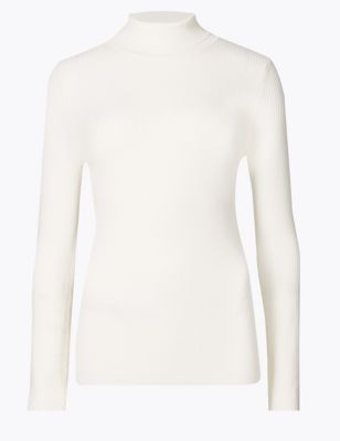 Ribbed Polo Neck Jumper | M&S Collection | M&S