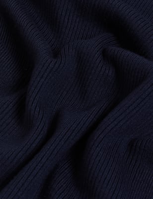

Womens M&S Collection Ribbed Funnel Neck Jumper - Navy, Navy