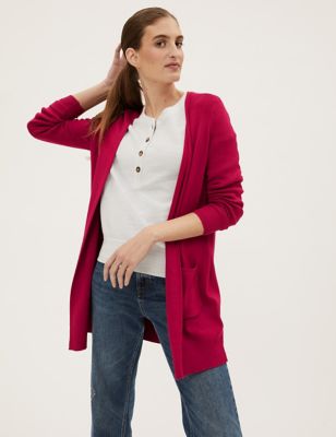 

Womens M&S Collection Relaxed Longline Cardigan - Cerise, Cerise