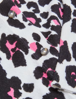 

M&S Collection Cárdigan de manga blusón con estampado animalWomens - Cream Mix, Cream Mix
