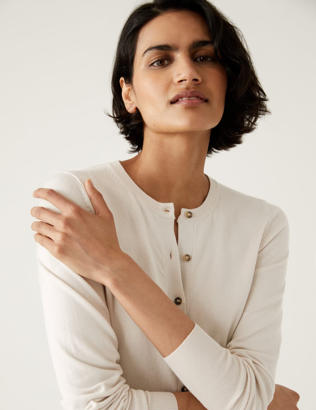 Crew Neck Button Front Cardigan image 2