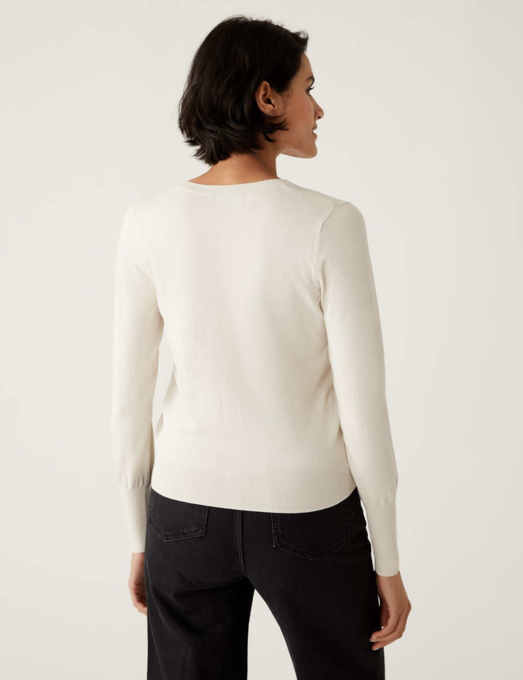 Crew Neck Button Front Cardigan image 3