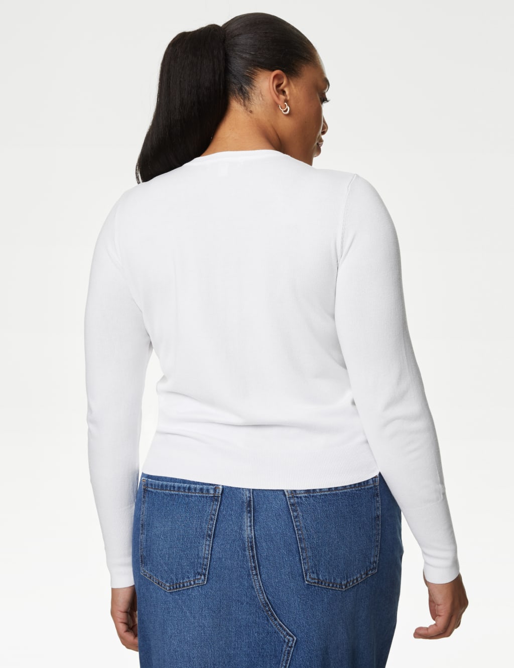 Crew Neck Button Front Cardigan image 4