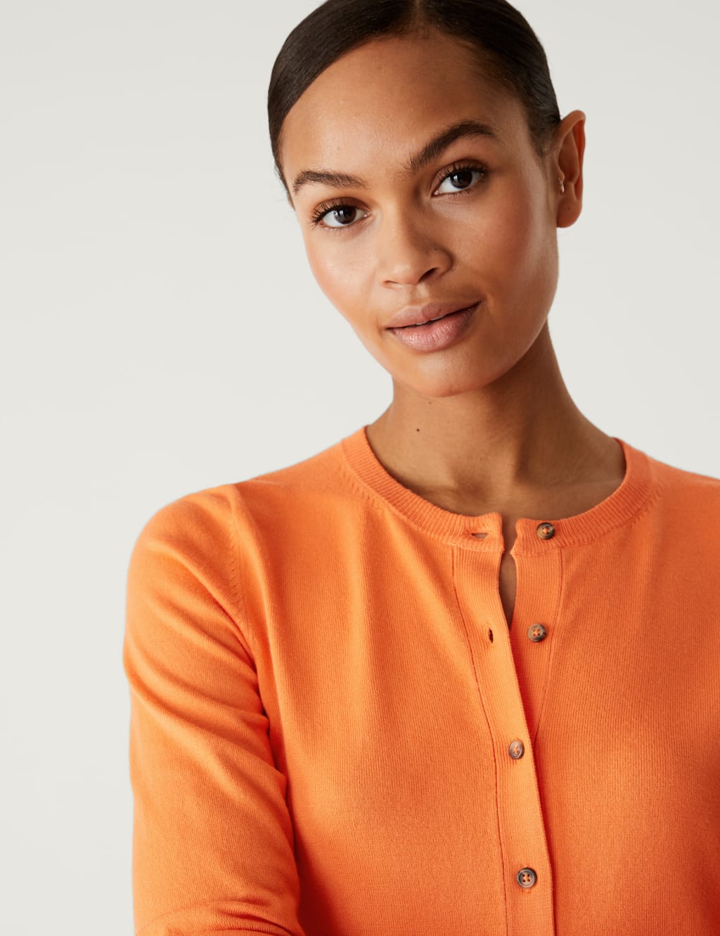 Crew Neck Button Front Cardigan image 3