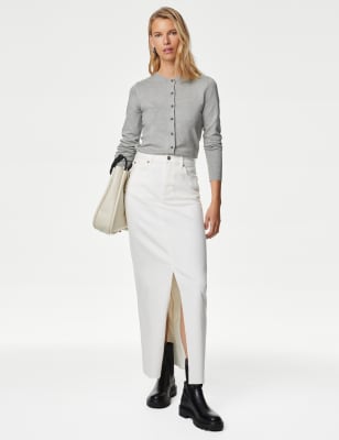 

M&S Collection Cárdigan con escote cerrado y botones en la parte delanteraWomens - Grey Marl, Grey Marl