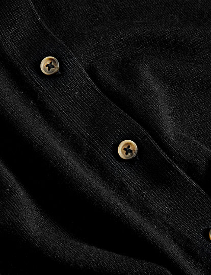 Crew Neck Button Front Cardigan
