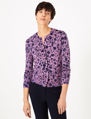 Floral Round Neck Cardigan