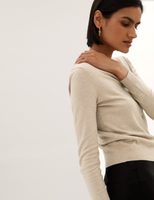 

Womens M&S Collection Crew Neck Cardigan - Neutral, Neutral