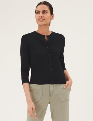 

Womens M&S Collection Crew Neck Cardigan - Black, Black
