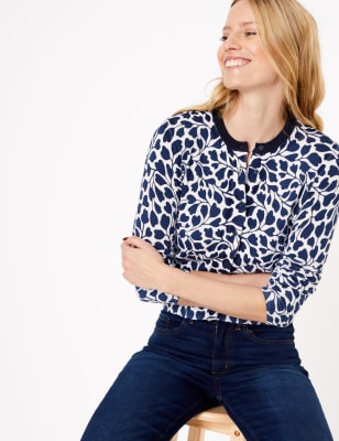 Vest met ronde hals en print