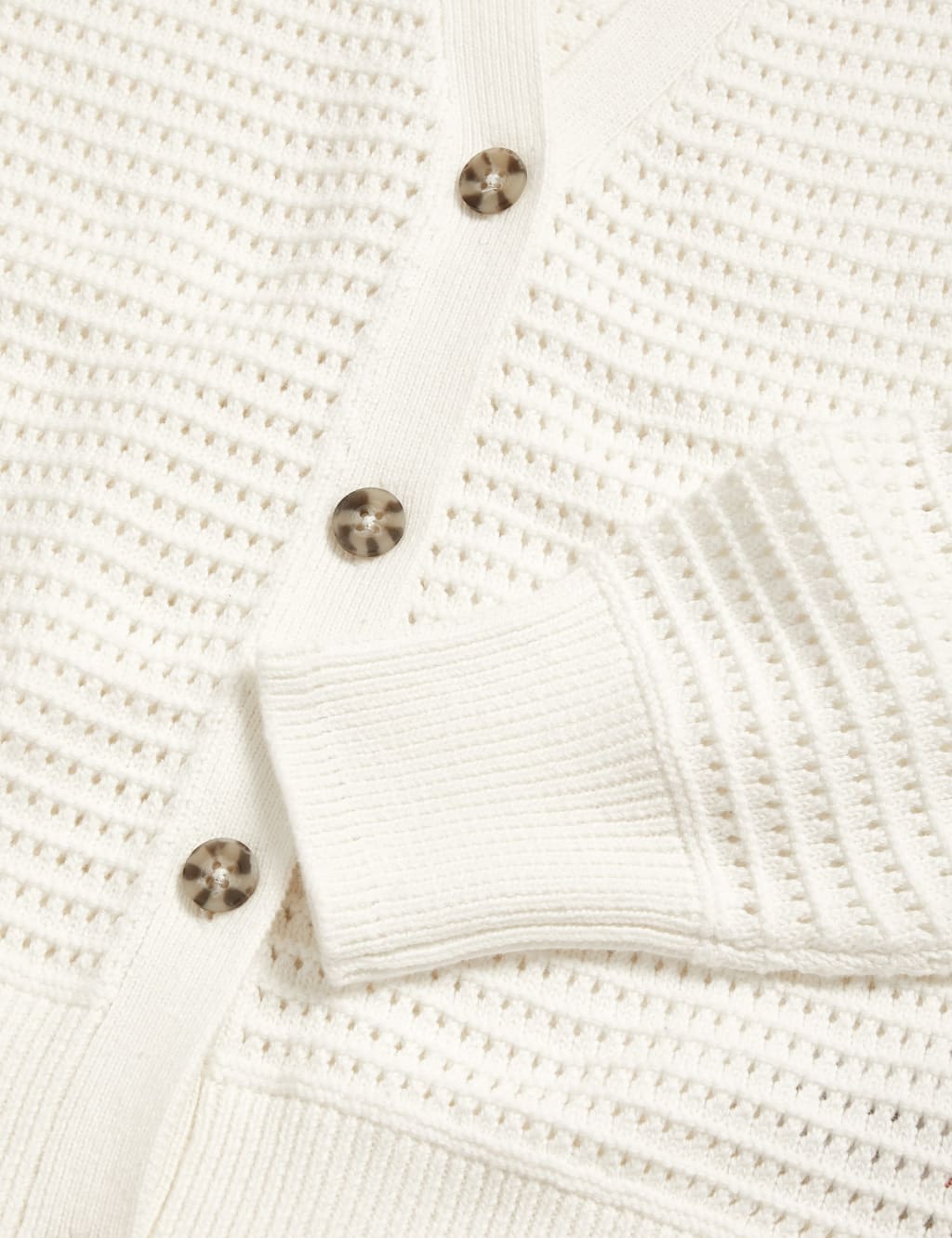 Cotton Rich Textured V-Neck Cardigan image 5