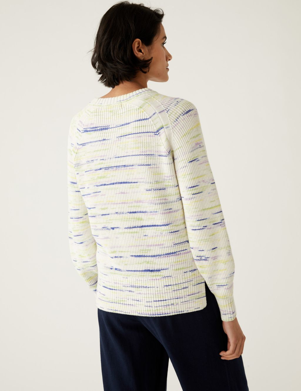 Cotton Rich Space Dyed Ribbed Jumper image 3
