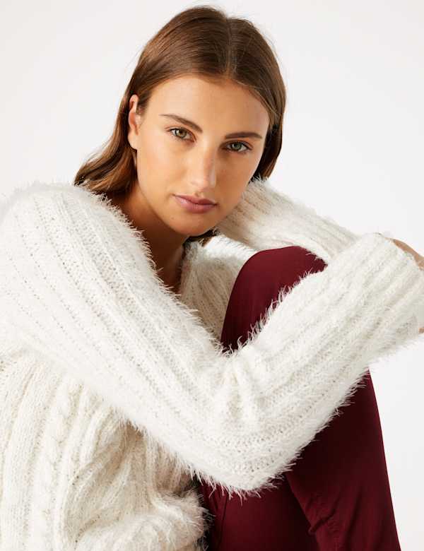 Textured V-Neck Jumper