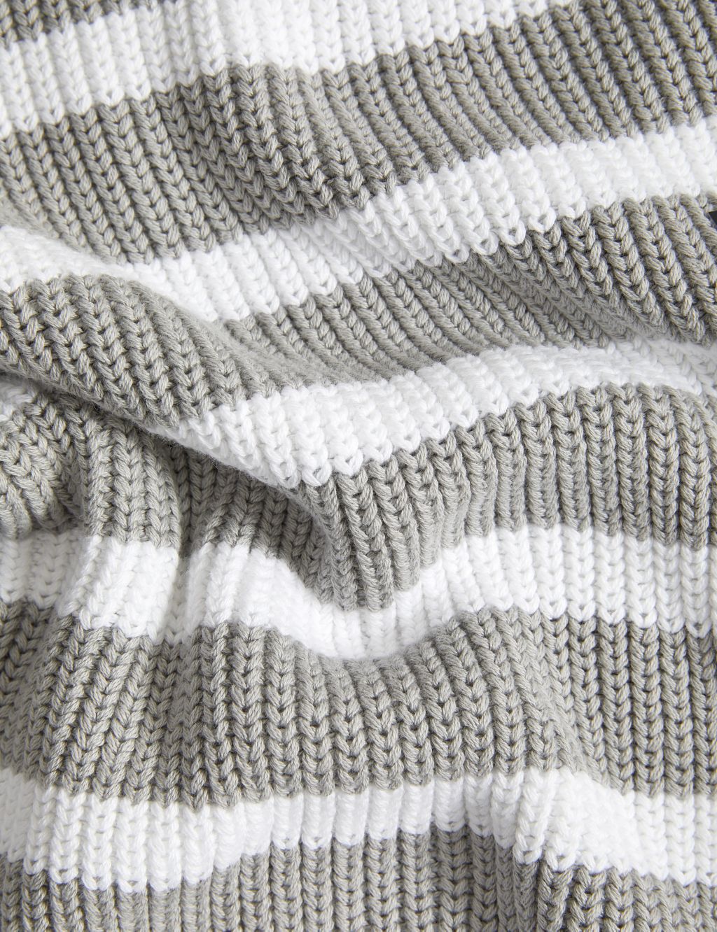 Cotton Rich Striped Textured Jumper image 6