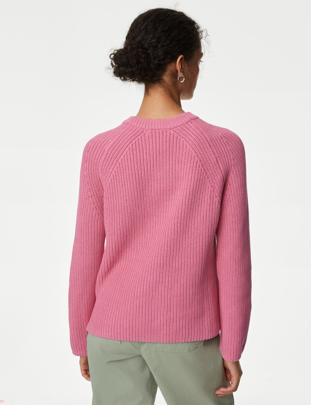 Cotton Rich Ribbed Crew Neck Jumper image 5