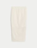 Texturovaná pletená midi sukně s&nbsp;vysokým podílem bavlny