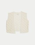 Pure Cotton Textured Knitted Vest