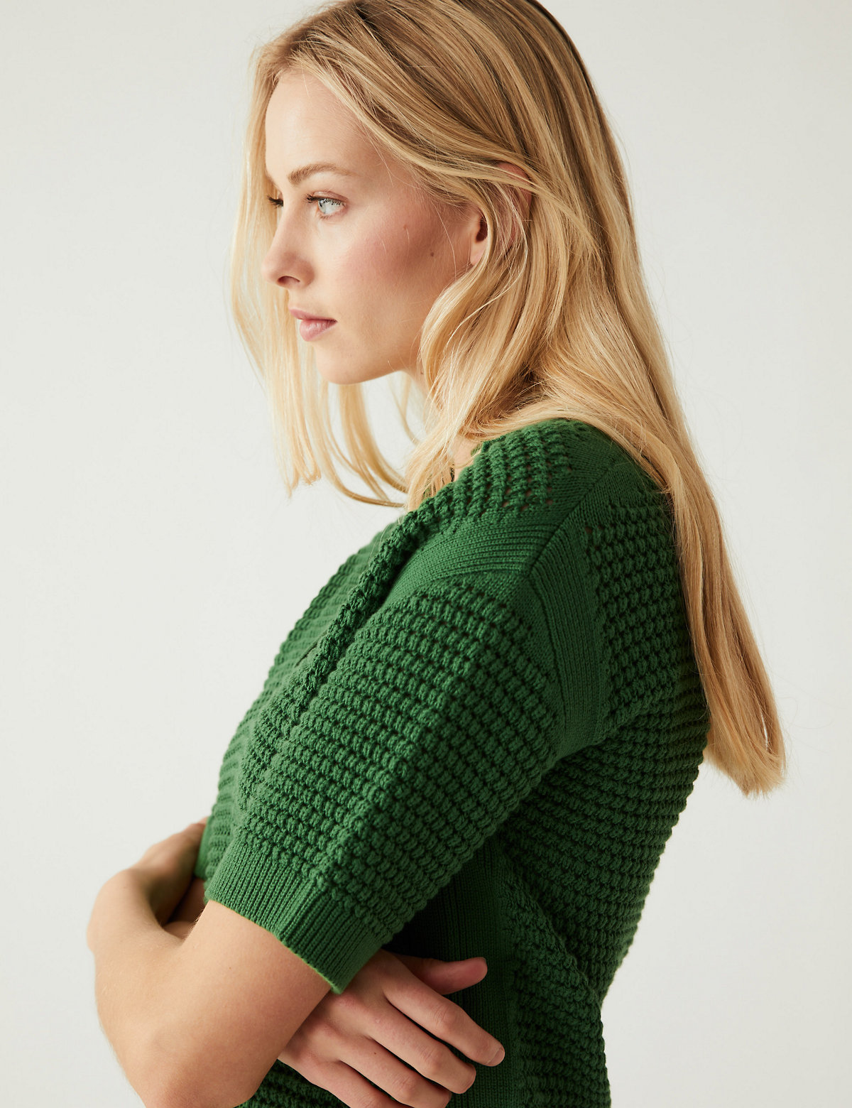 Pure Cotton Collared Knitted Top