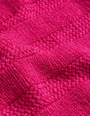 

Womens M&S Collection Strickweste mit hohem Baumwollanteil und Strukturmuster - Fuchsia, Fuchsia