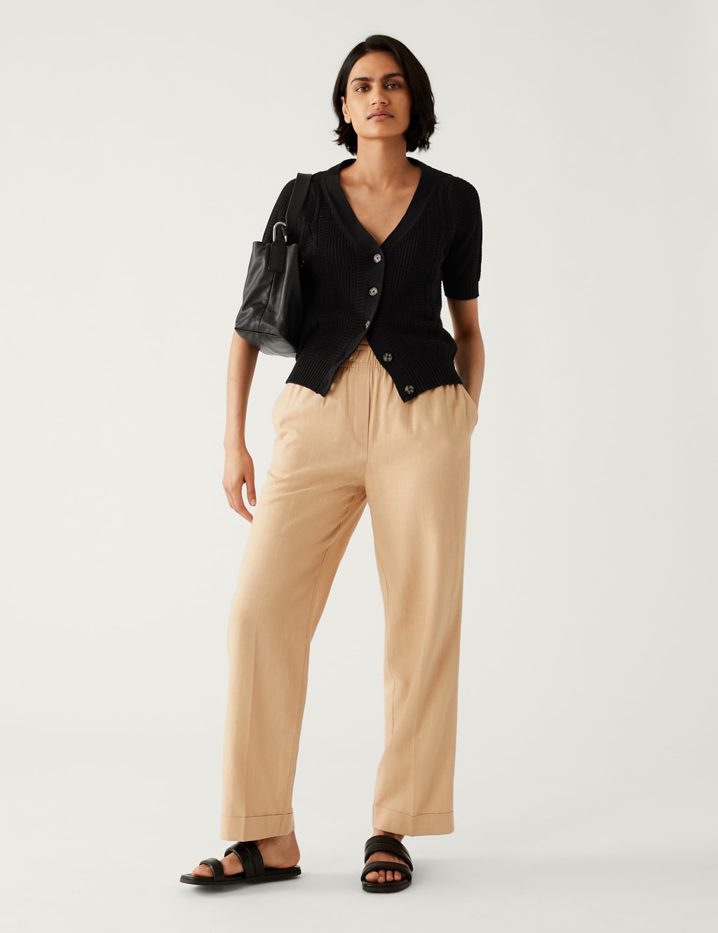 Cotton Rich Textured V-Neck Cardigan image 2