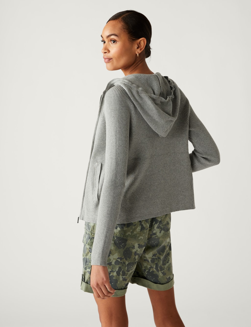 Cotton Rich Ribbed Hoodie image 4