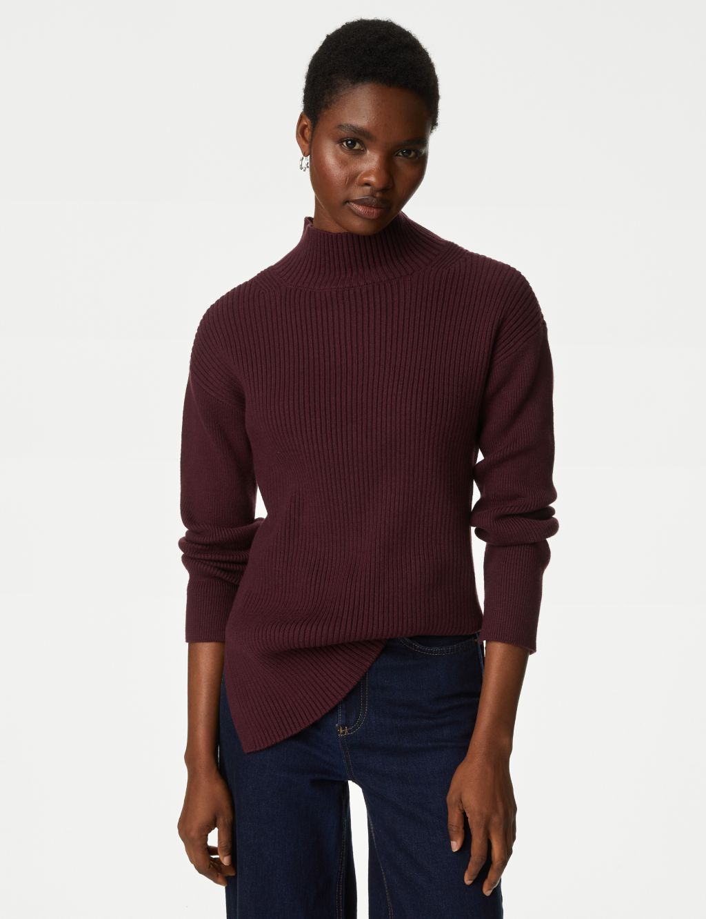 Cotton Rich Ribbed Jumper with Merino Wool image 3