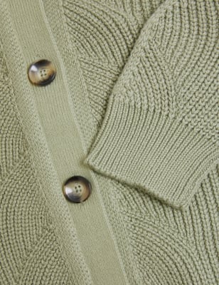 

Womens M&S Collection Cotton Rich Textured Hooded Cardigan - Faded Khaki, Faded Khaki