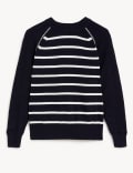 Cotton Rich Striped Crew Neck Jumper