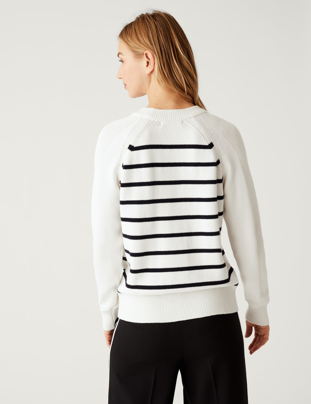 Cotton Rich Striped Crew Neck Jumper image 4